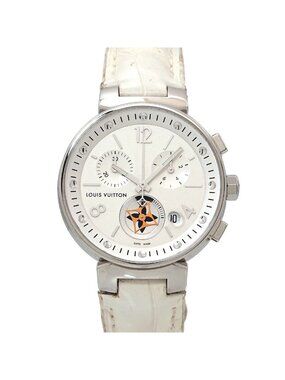 Louis Vuitton Tambour Moon Star MM Blanc Chronograph Date Quartz Watch